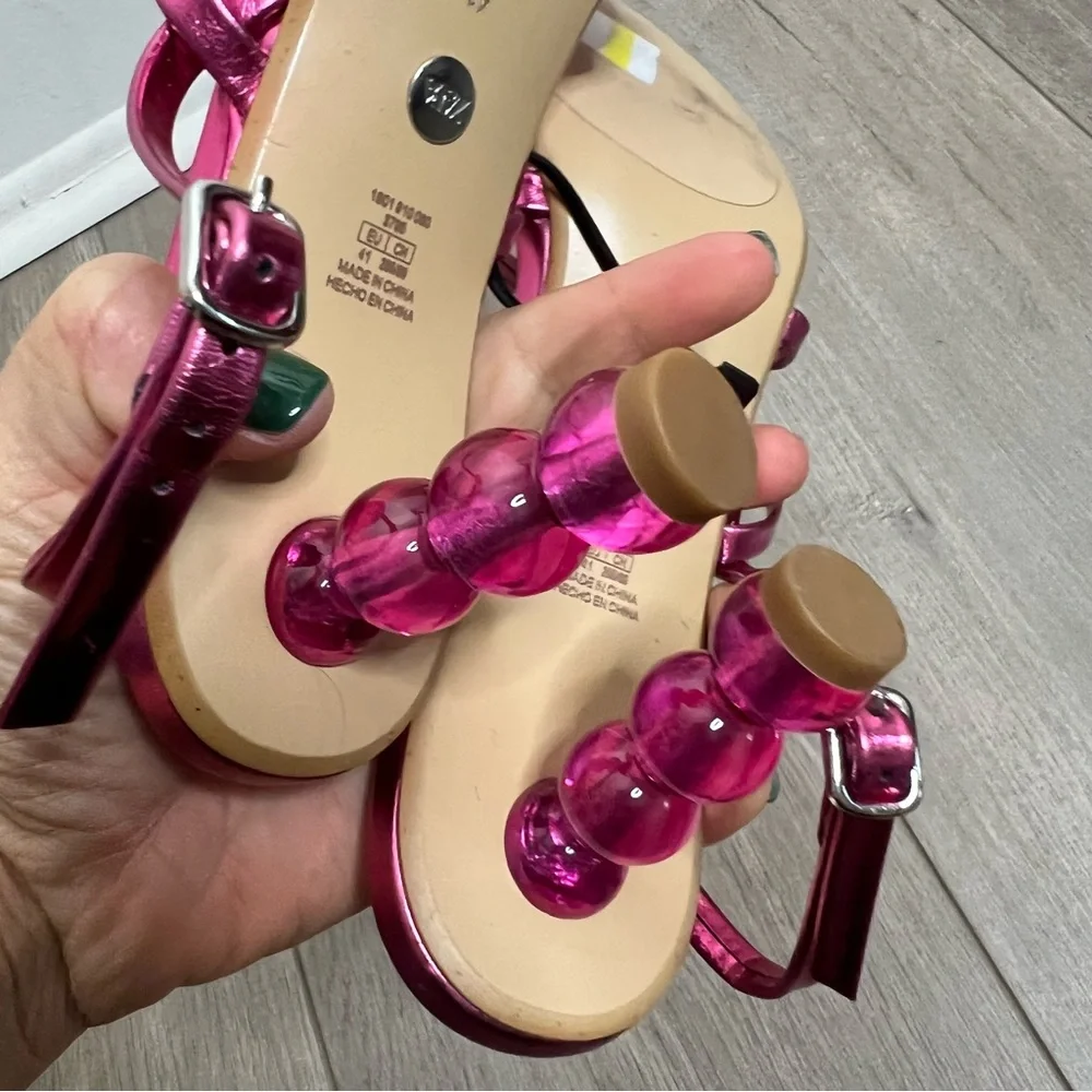 Zara Pink Sandals Stral Sz 41